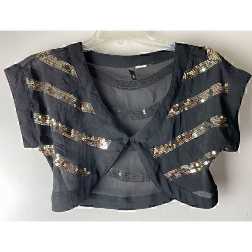 Gold & Black Sequined Cover Up/ Half Blouse by Divided by H&M size 6